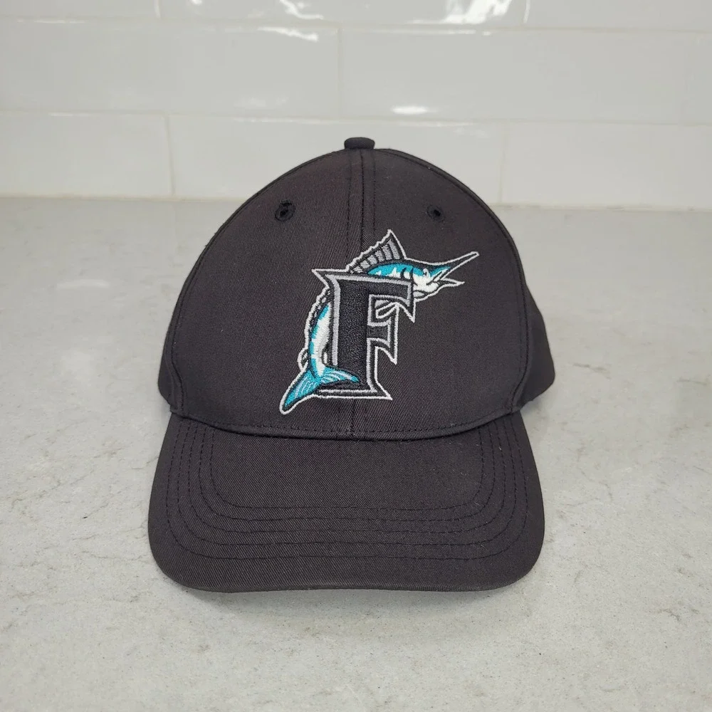 Vintage Florida Marlins Youth Twins Enterprise Black‎ Snapback Hat Cap